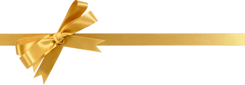 Gold gift ribbon and bow